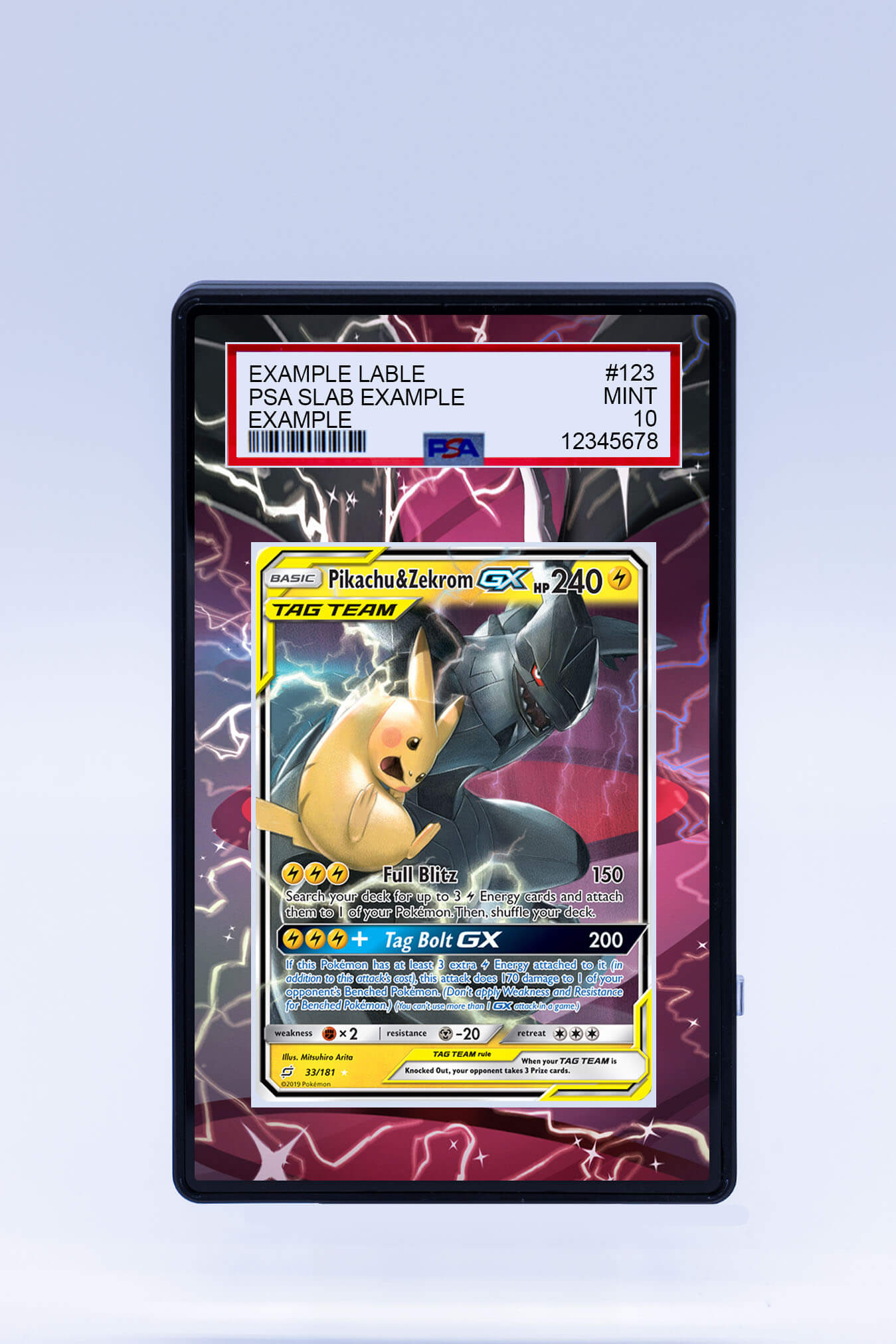 Pikachu and Zekrom GX 33/181 (Graded)