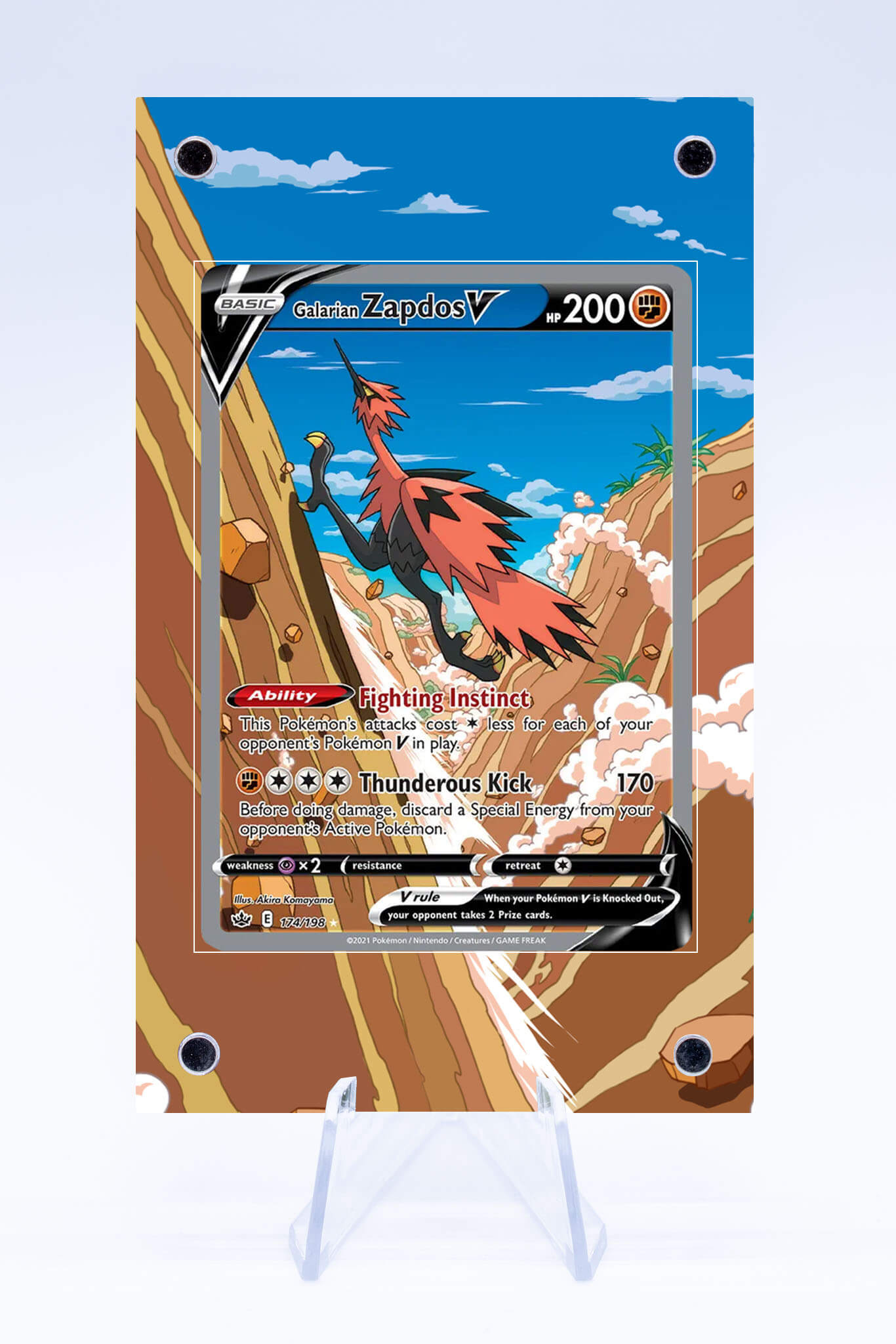 Galarian Zapdos V 174 198 Case | Chilling Reign | Art Guard (Ungraded)